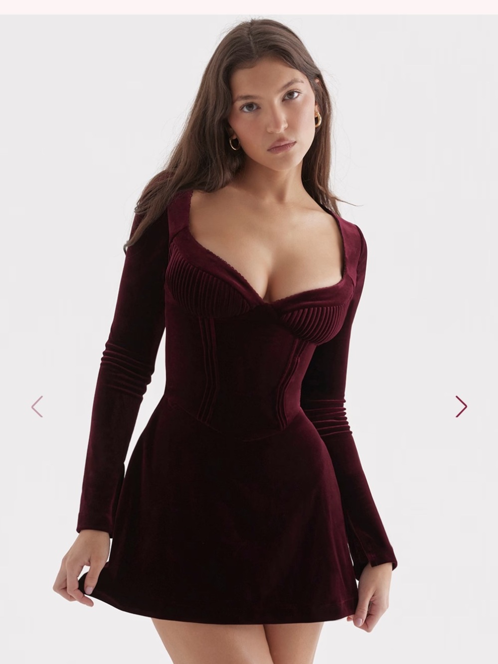 House of cb VERONICA
Black Cherry Pin Tuck Mini Dress